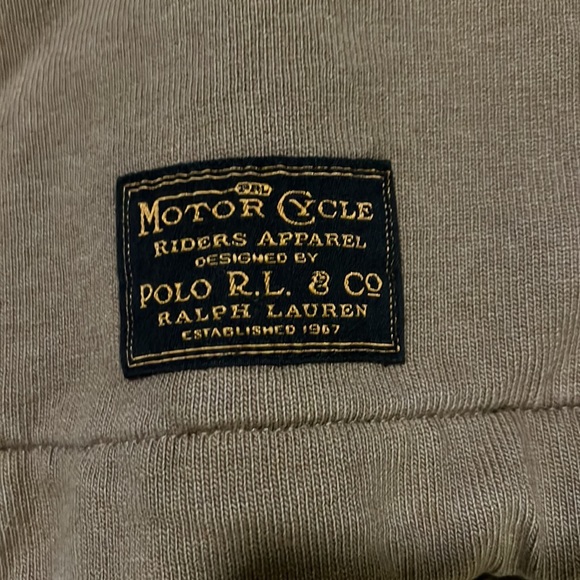 Polo Ralph Lauren Moto Motorcycle jacket hoodie vintage brown mens size XL - Picture 6 of 10